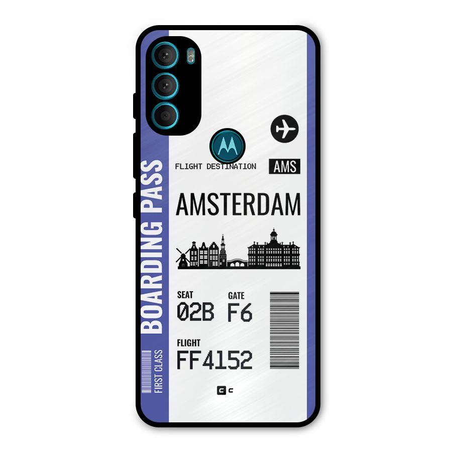 Amsterdam Boarding Pass Metal Back Case for Moto G71 5G