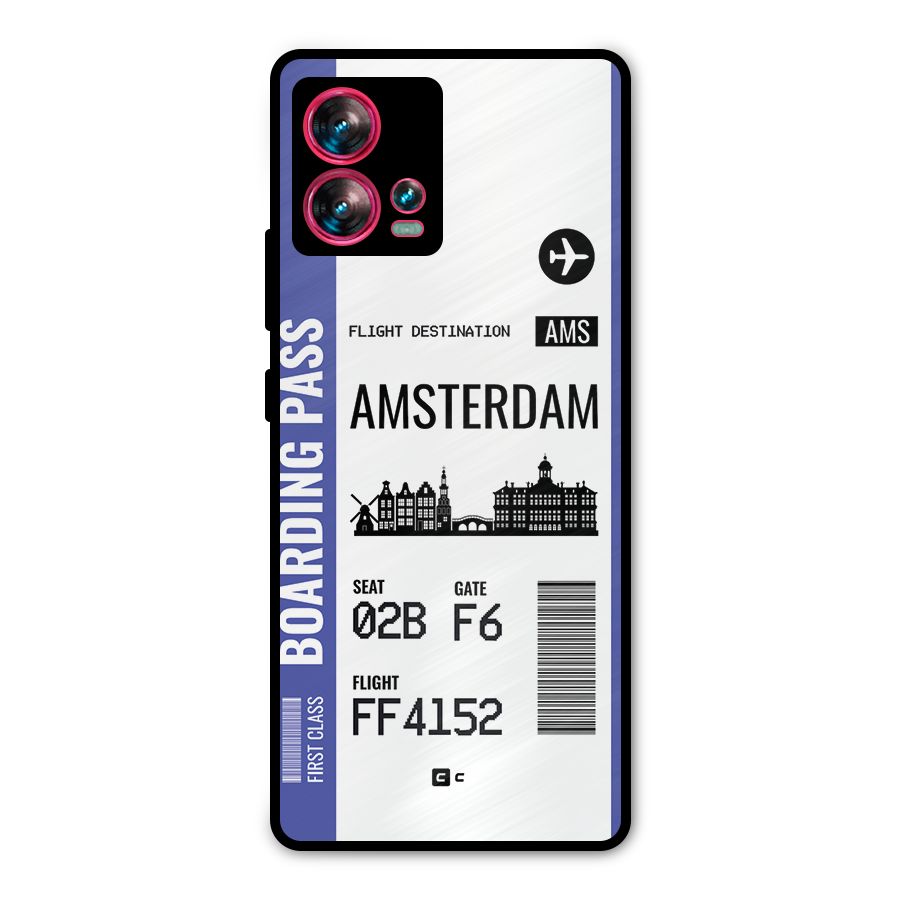 Amsterdam Boarding Pass Metal Back Case for Motorola Edge 30 Fusion