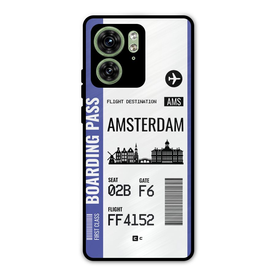Amsterdam Boarding Pass Metal Back Case for Motorola Edge 40 5G