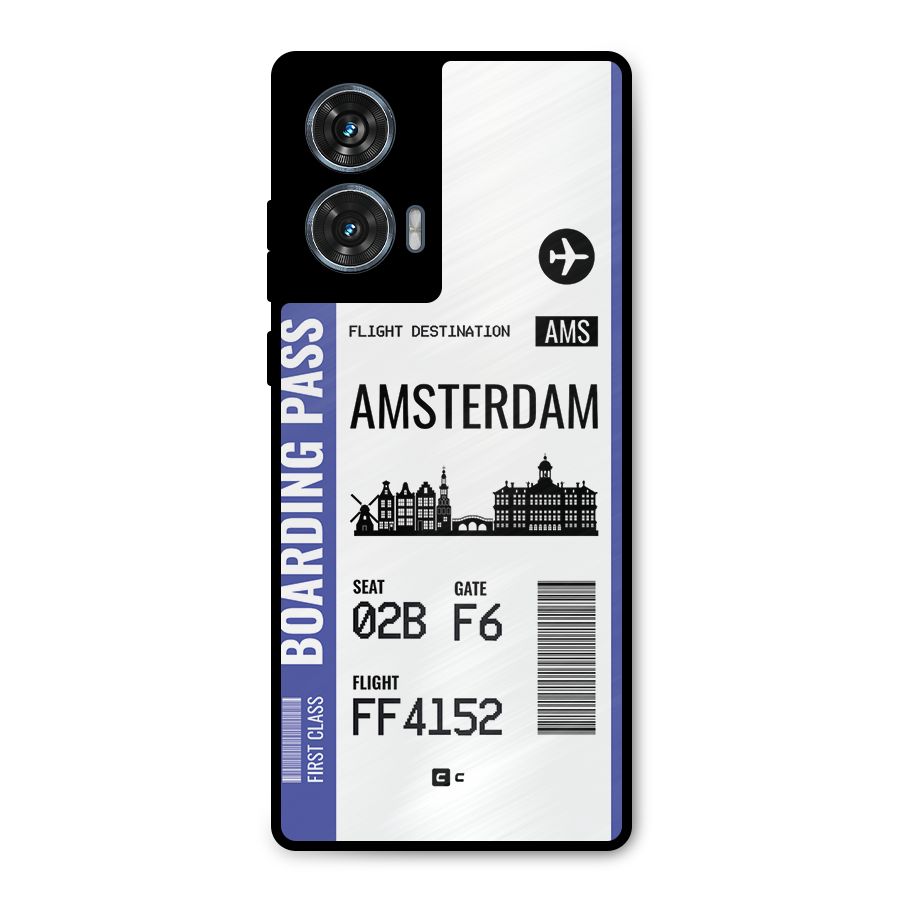 Amsterdam Boarding Pass Metal Back Case for Motorola Edge 50 Fusion