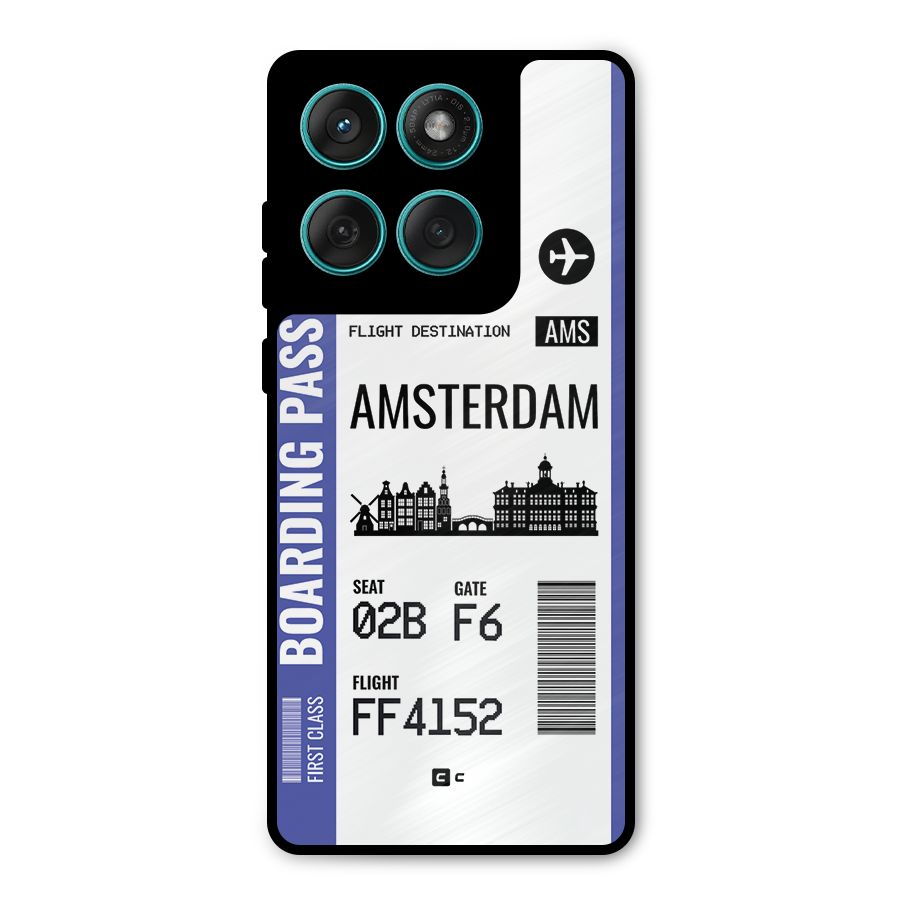 Amsterdam Boarding Pass Metal Back Case for Motorola Edge 60