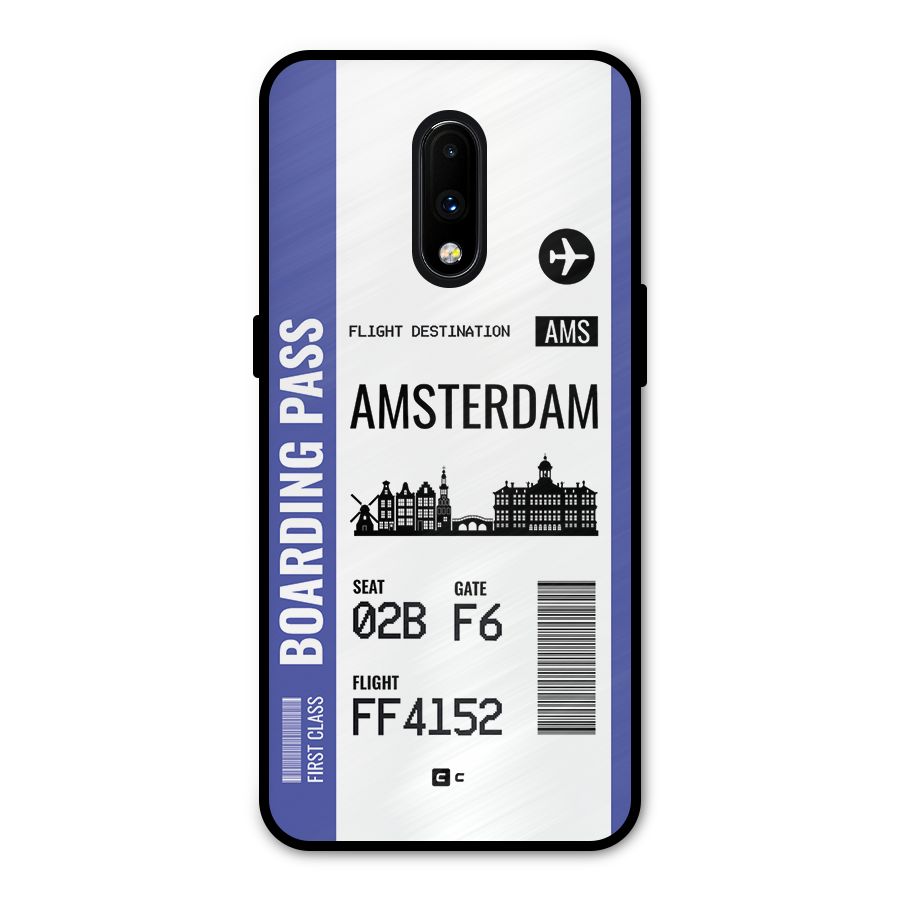 Amsterdam Boarding Pass Metal Back Case for OnePlus 7