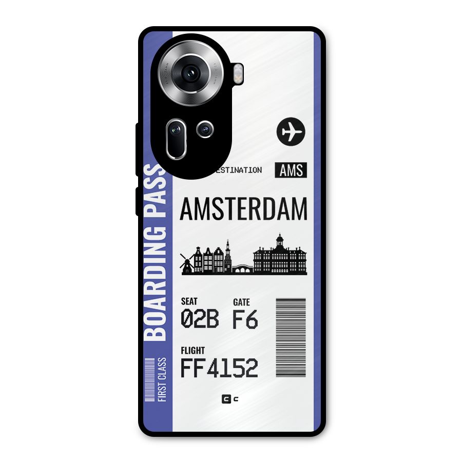 Amsterdam Boarding Pass Metal Back Case for Oppo Reno11 5G