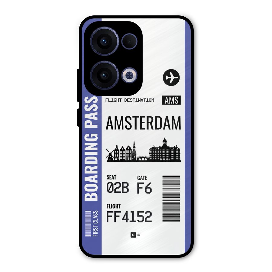 Amsterdam Boarding Pass Metal Back Case for Oppo Reno13