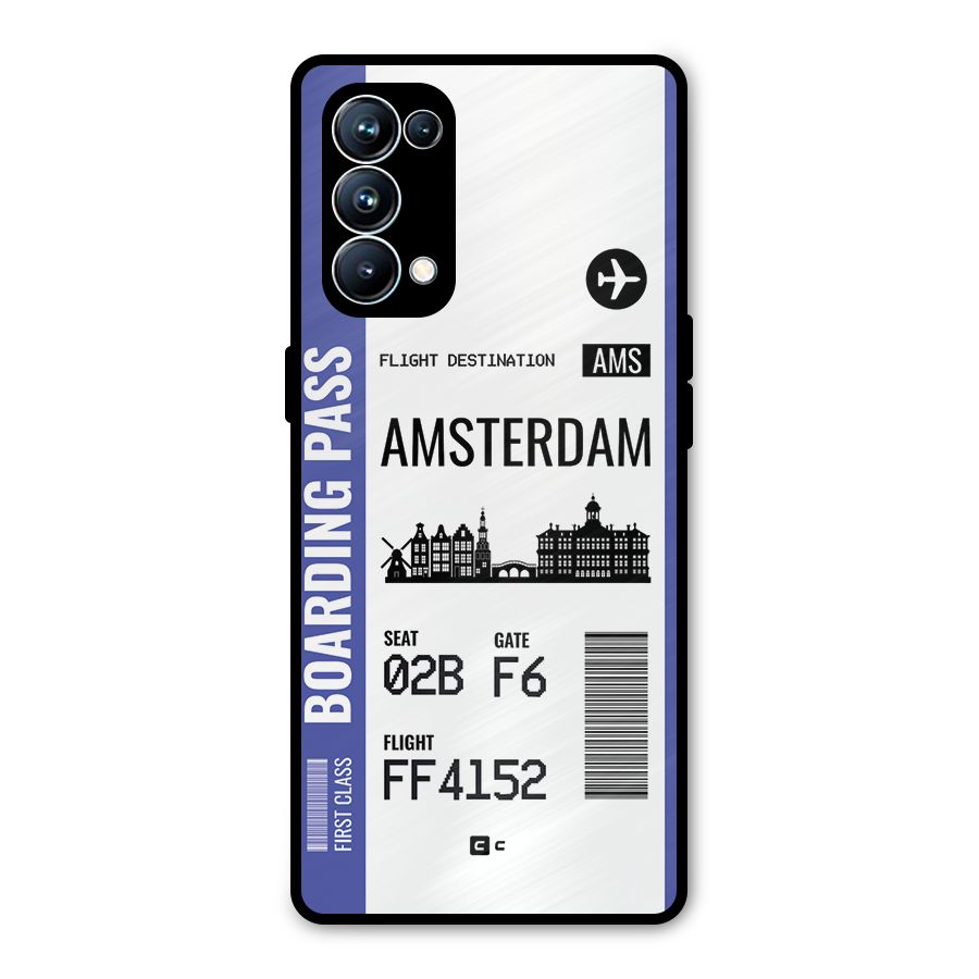 Amsterdam Boarding Pass Metal Back Case for Oppo Reno5 Pro 5G