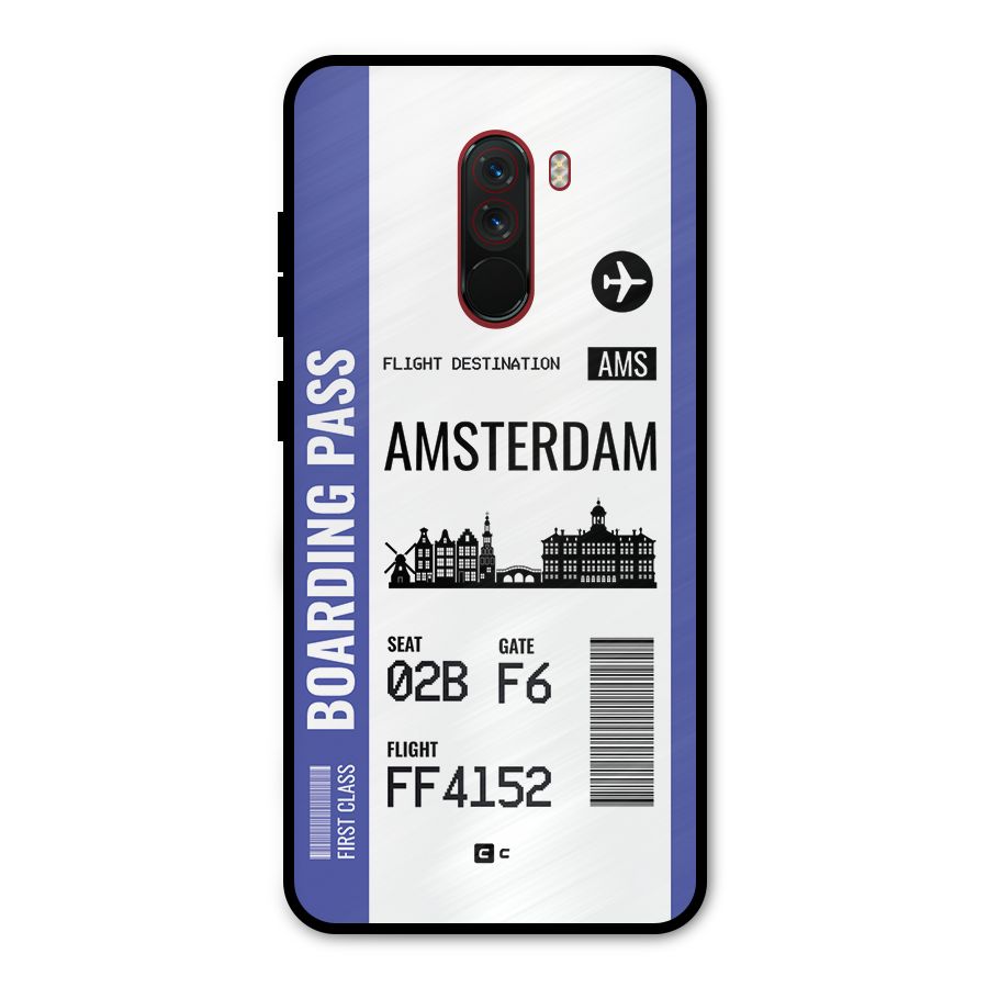 Amsterdam Boarding Pass Metal Back Case for Poco F1