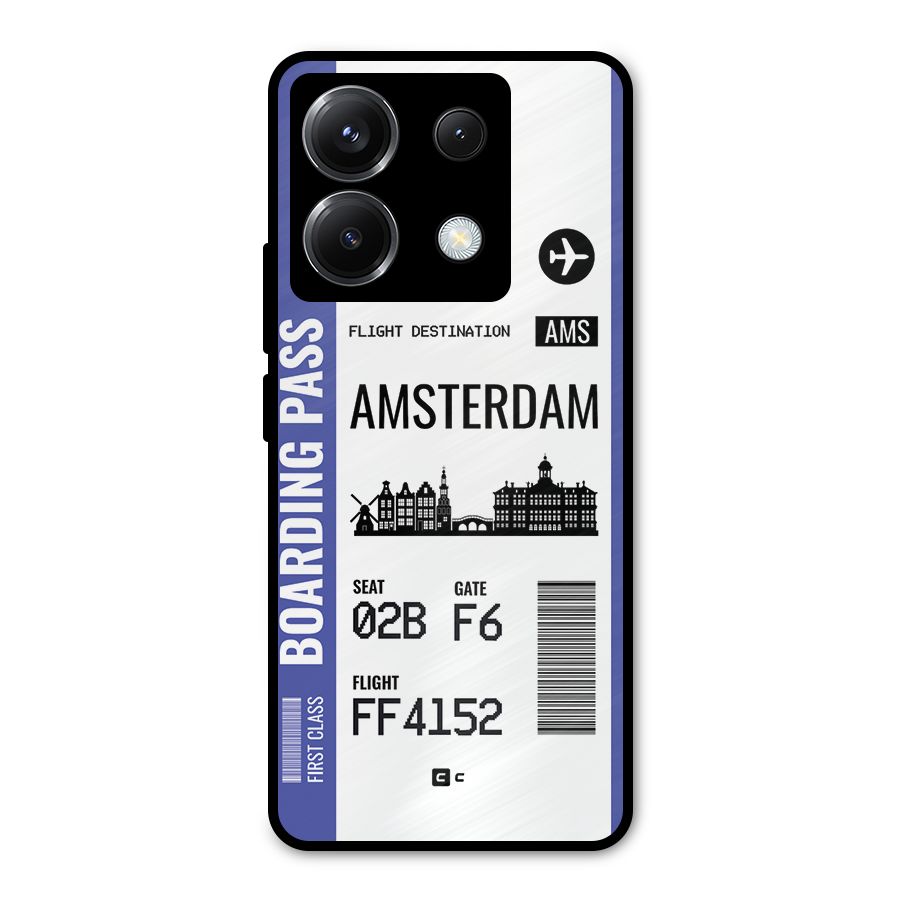 Amsterdam Boarding Pass Metal Back Case for Poco X6