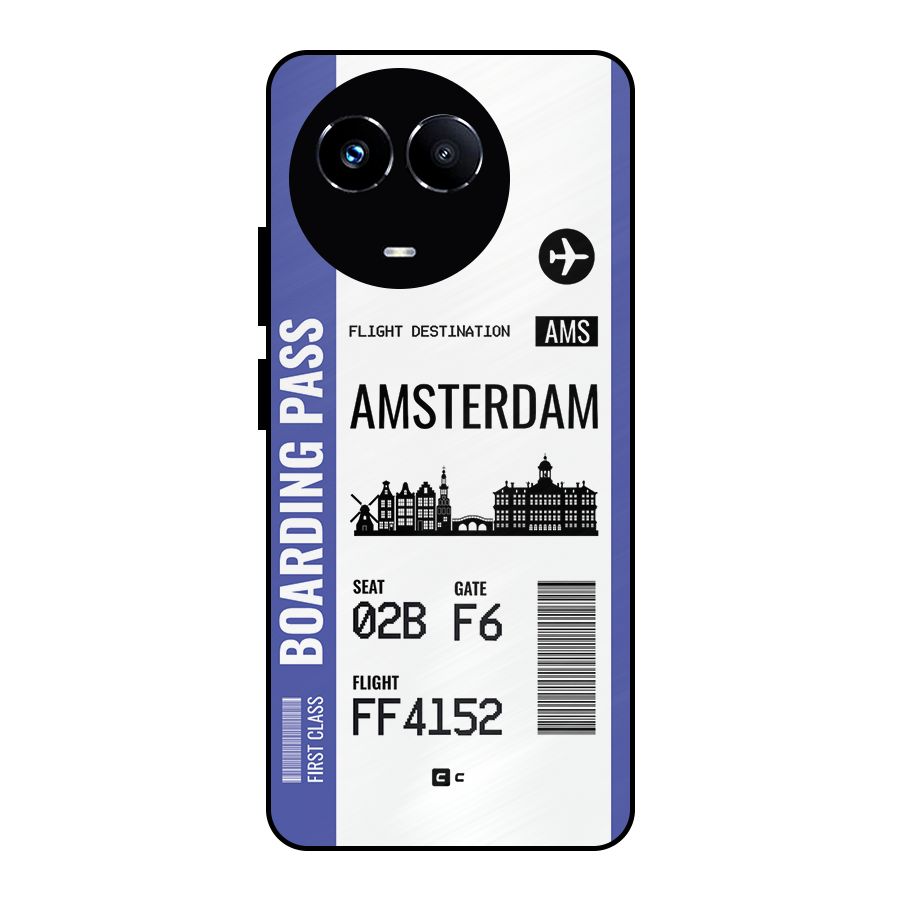 Amsterdam Boarding Pass Metal Back Case for Realme Narzo 60X