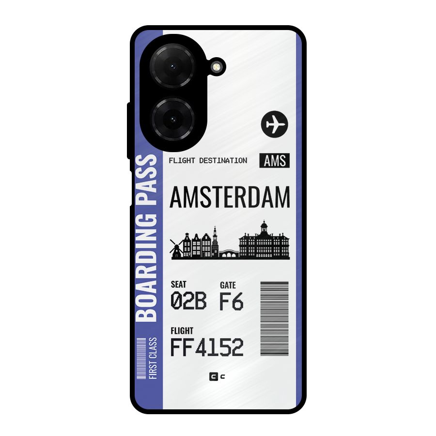 Amsterdam Boarding Pass Metal Back Case for Redmi A5 4G