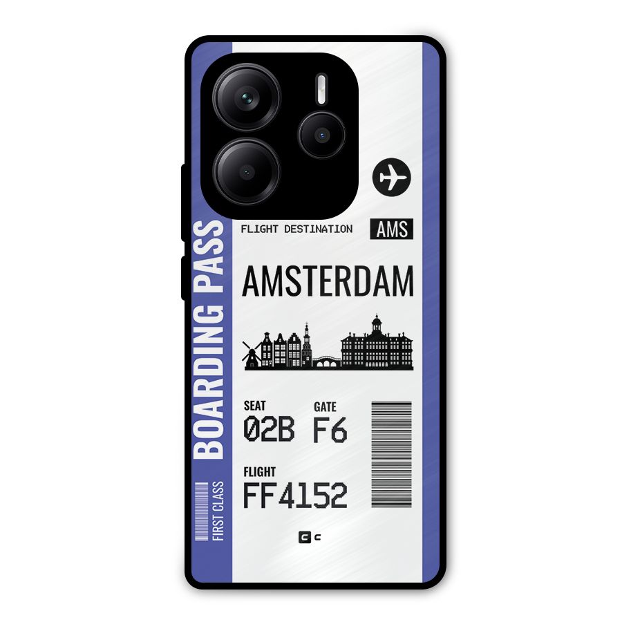 Amsterdam Boarding Pass Metal Back Case for Redmi Note 14 5G