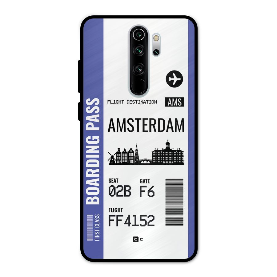 Amsterdam Boarding Pass Metal Back Case for Redmi Note 8 Pro