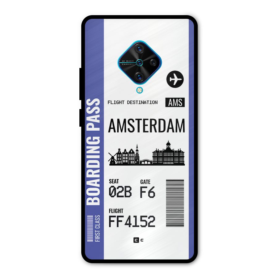 Amsterdam Boarding Pass Metal Back Case for Vivo S1 Pro
