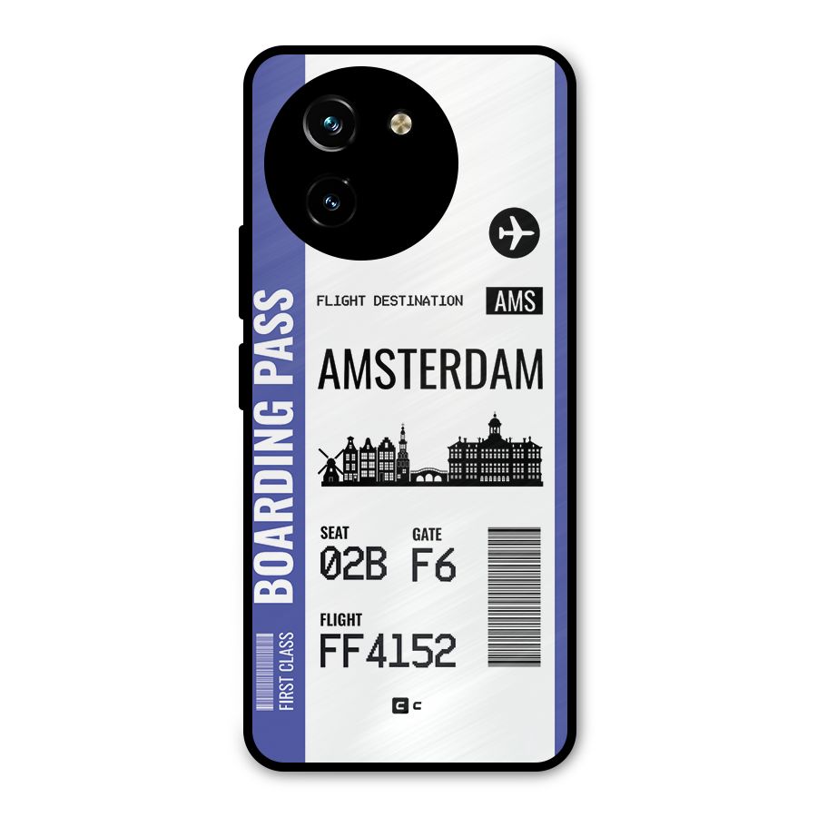 Amsterdam Boarding Pass Metal Back Case for Vivo T3x