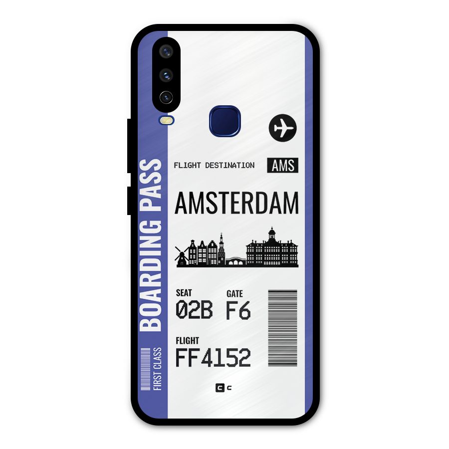 Amsterdam Boarding Pass Metal Back Case for Vivo V17