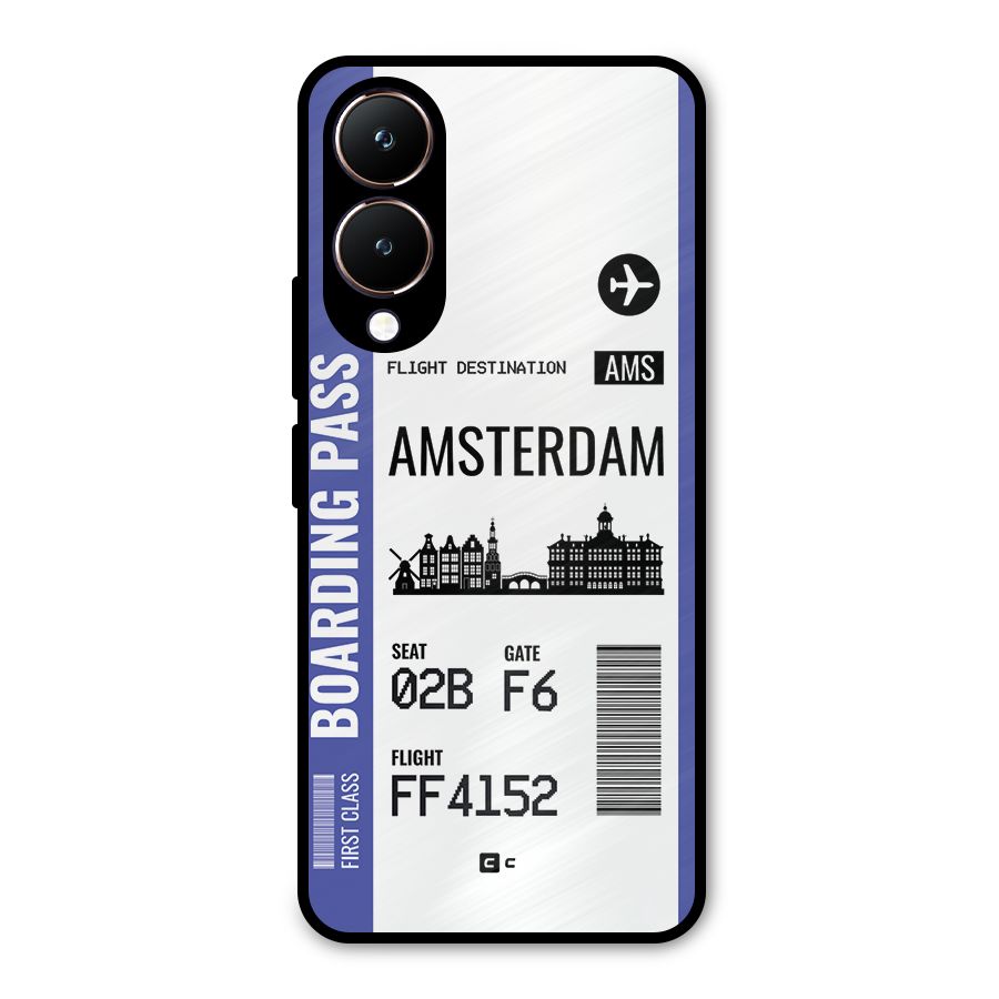 Amsterdam Boarding Pass Metal Back Case for Vivo Y28