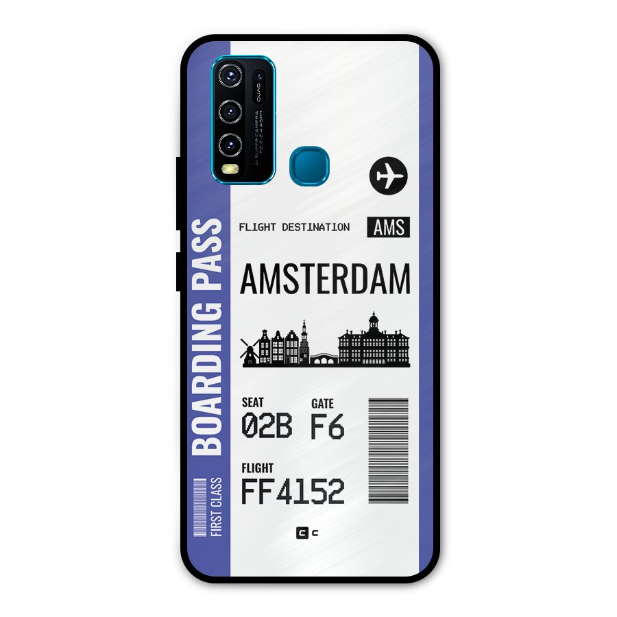 Amsterdam Boarding Pass Metal Back Case for Vivo Y30