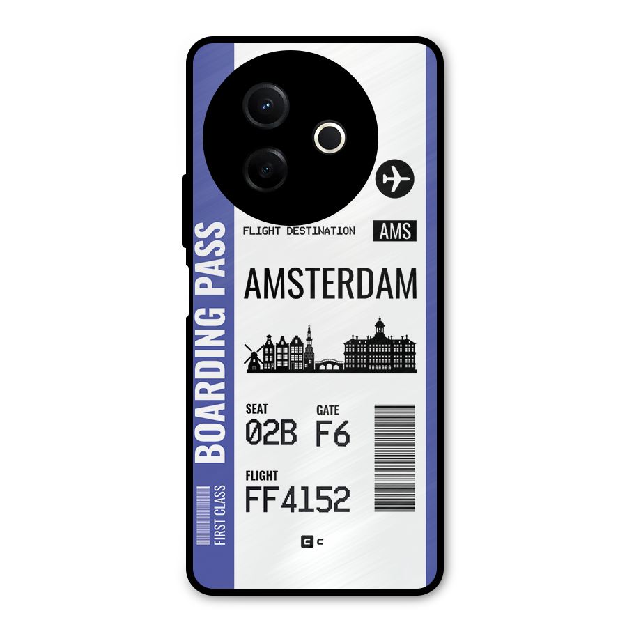 Amsterdam Boarding Pass Metal Back Case for Vivo Y39