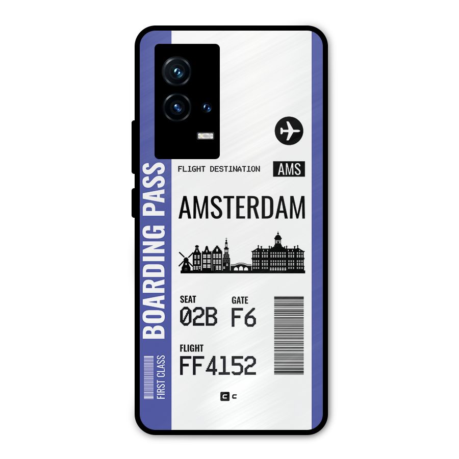 Amsterdam Boarding Pass Metal Back Case for iQOO 9 5G
