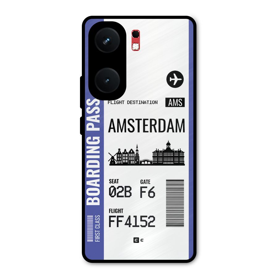 Amsterdam Boarding Pass Metal Back Case for iQOO Neo 9 Pro