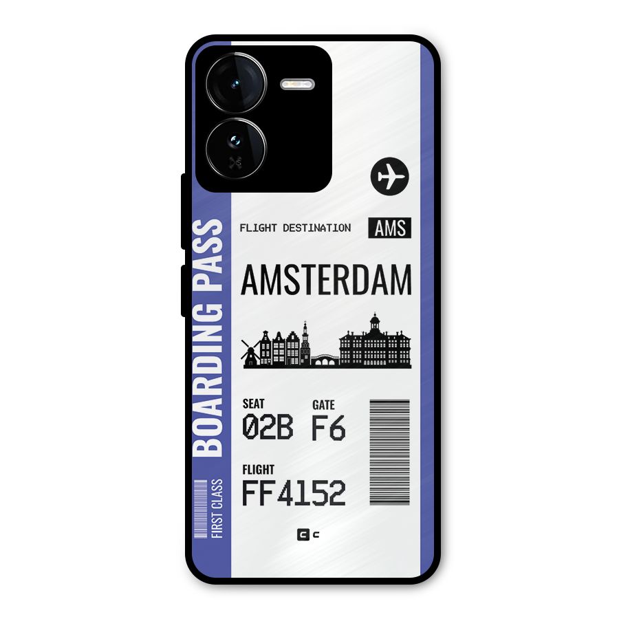 Amsterdam Boarding Pass Metal Back Case for iQOO Z9