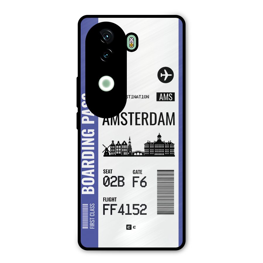 Amsterdam Boarding Pass Metal Back Case for iQOO Z9s