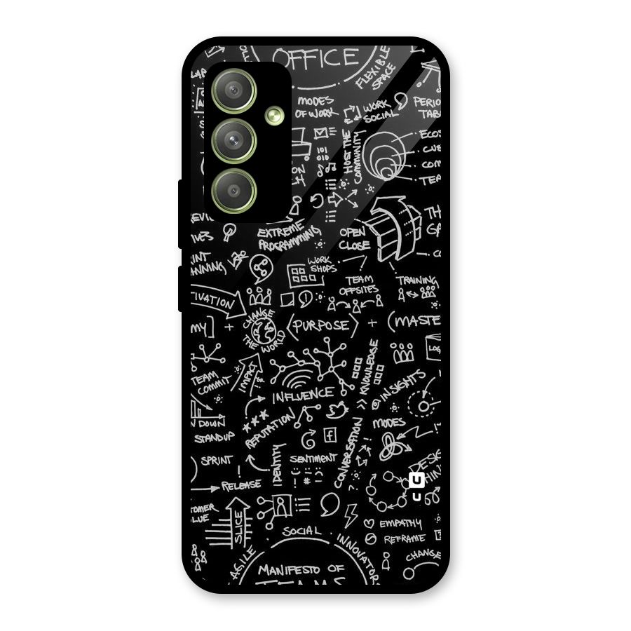 Anatomy Pattern Glass Back Case for Galaxy A54