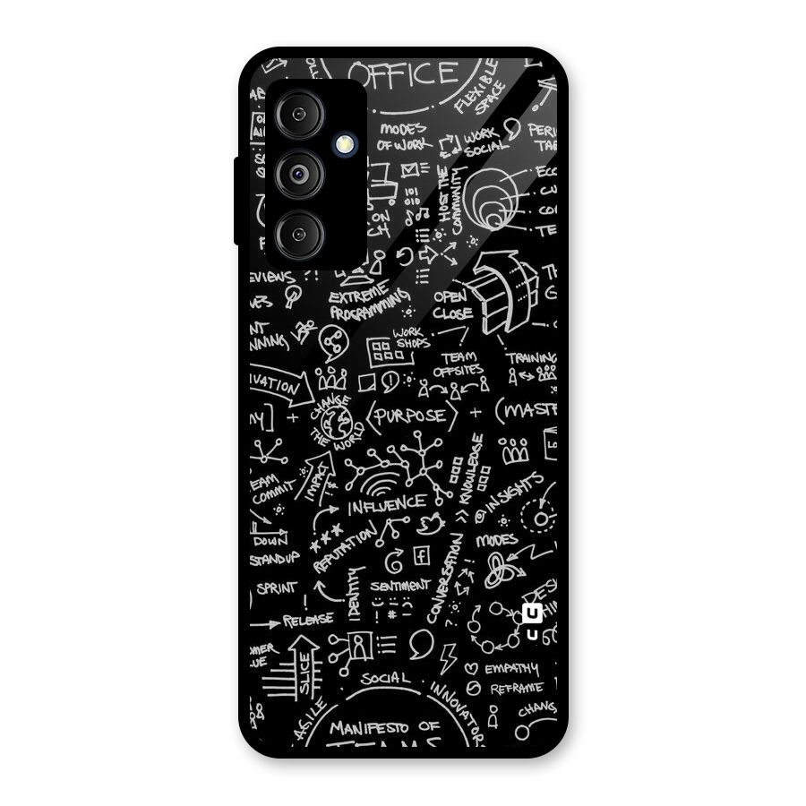 Anatomy Pattern Glass Back Case for Galaxy M14 5G