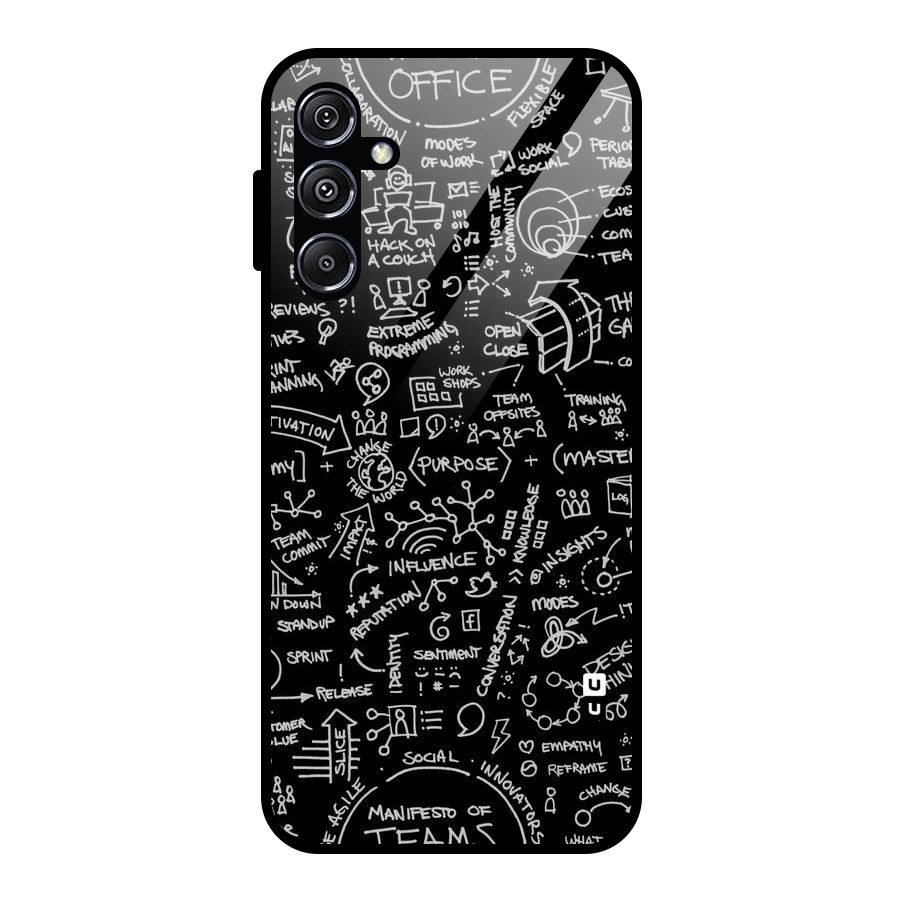 Anatomy Pattern Glass Back Case for Galaxy M34 5G