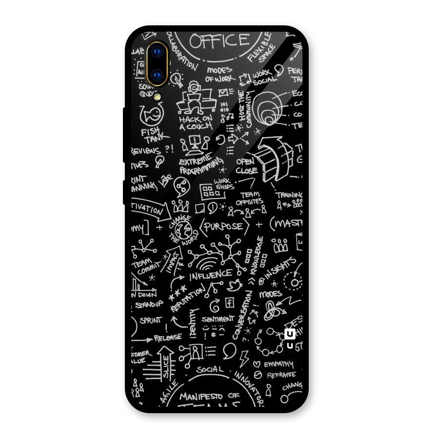 Anatomy Pattern Glass Back Case for Vivo V11 Pro
