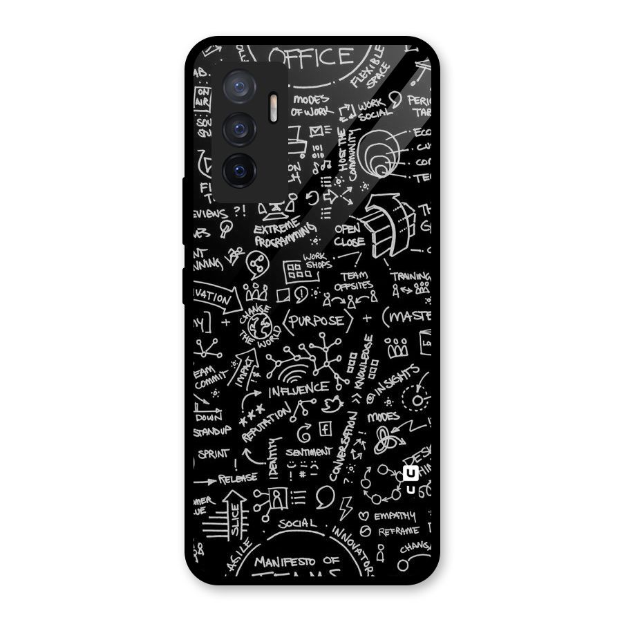 Anatomy Pattern Glass Back Case for Vivo V23e