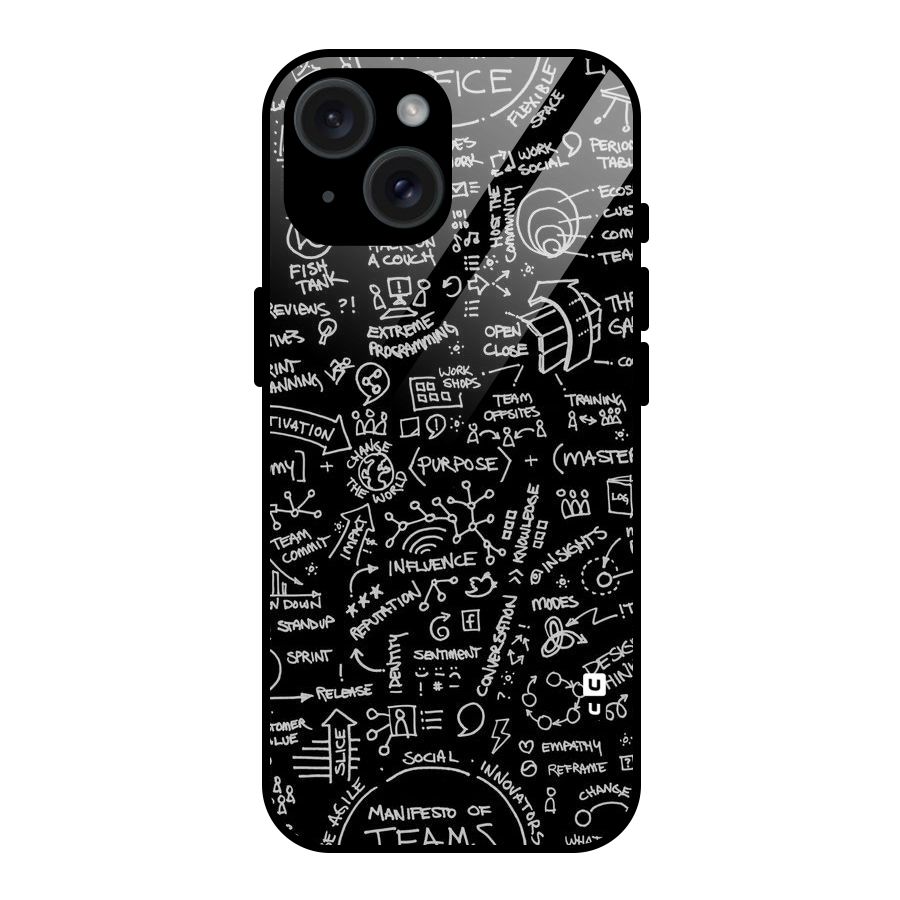 Anatomy Pattern Glass Back Case for iPhone 15