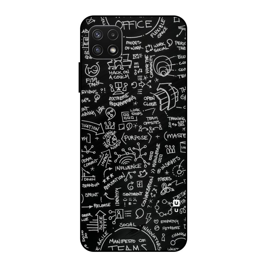 Anatomy Pattern Metal Back Case for Galaxy A22 5G