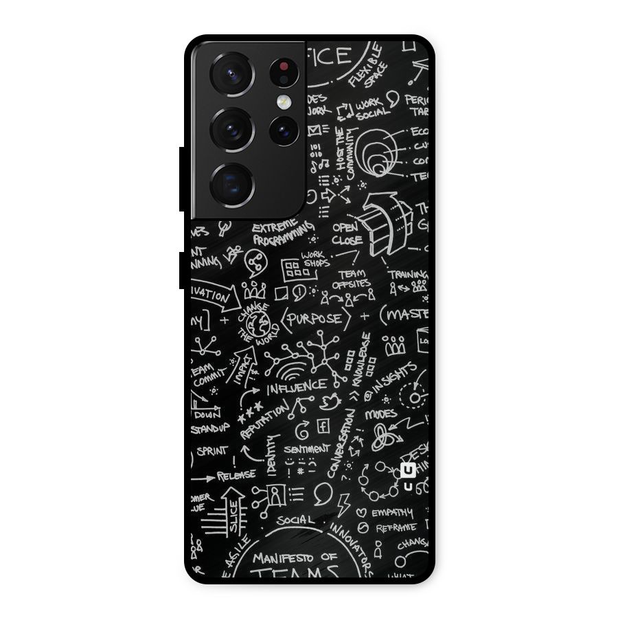Anatomy Pattern Metal Back Case for Galaxy S21 Ultra 5G