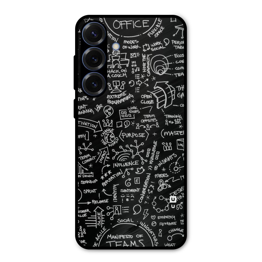 Anatomy Pattern Metal Back Case for Galaxy S25 Plus