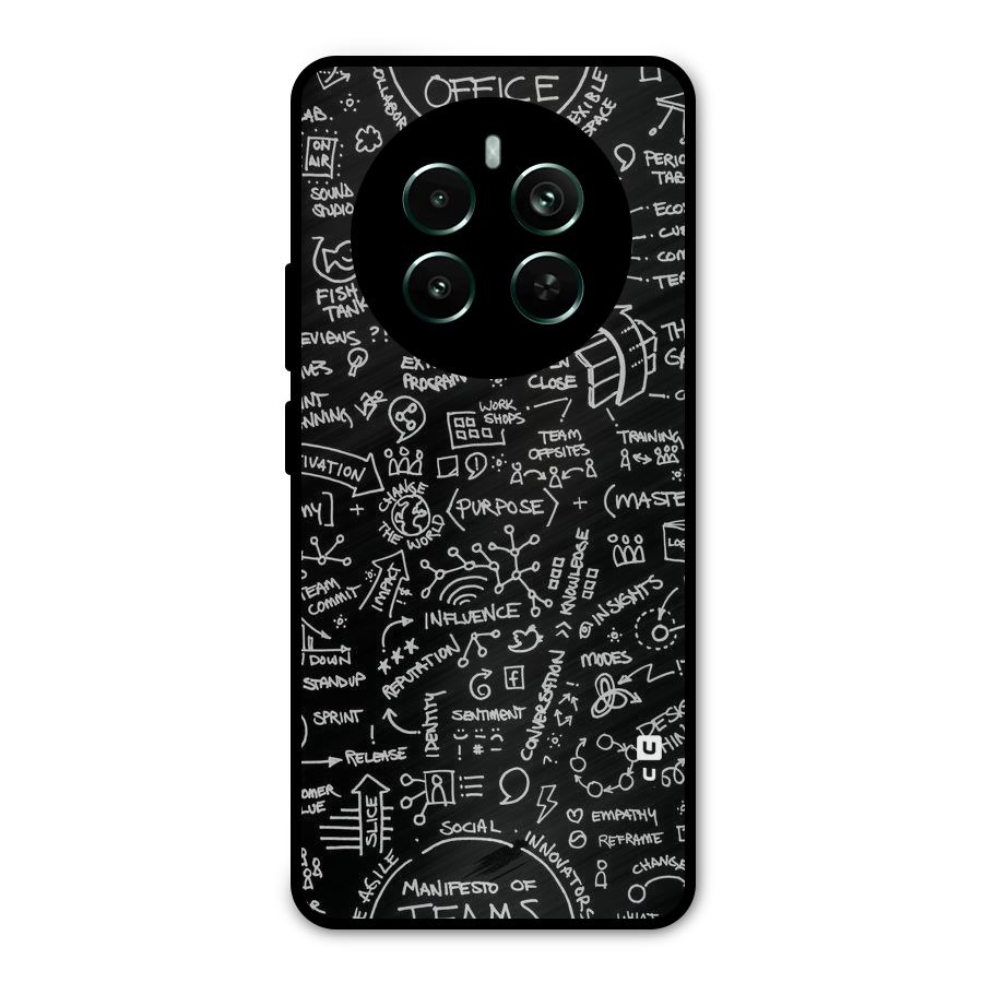 Anatomy Pattern Metal Back Case for Realme 12 Pro Plus