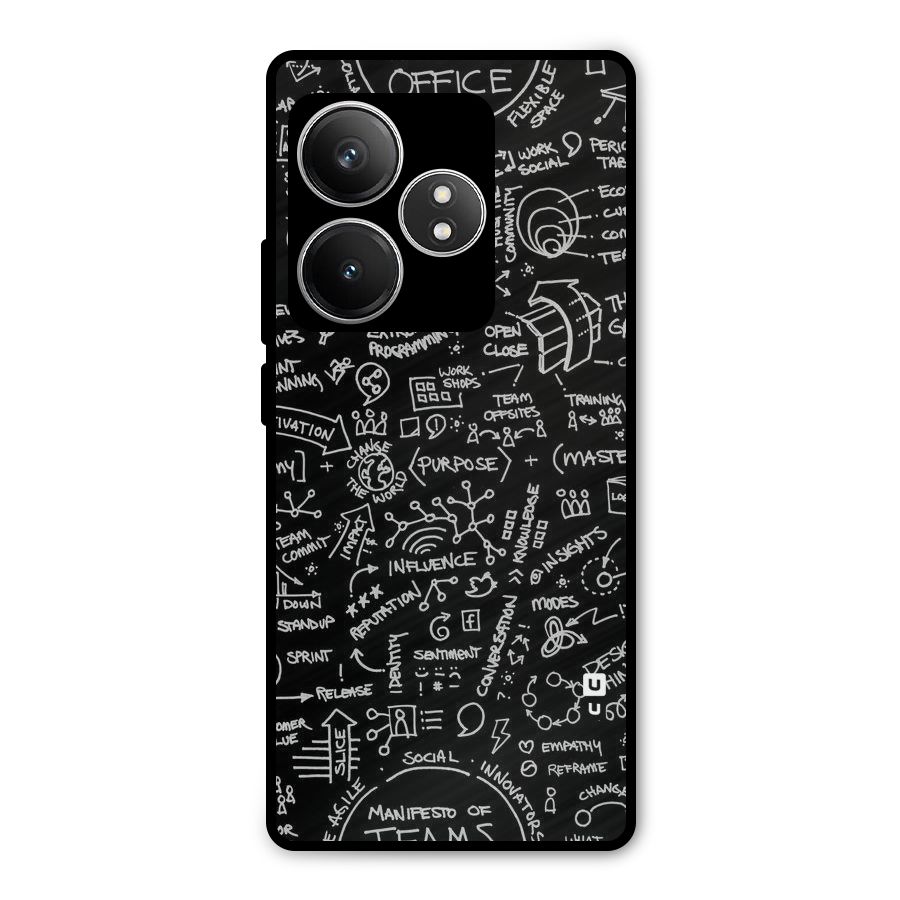 Anatomy Pattern Metal Back Case for Realme GT 6T