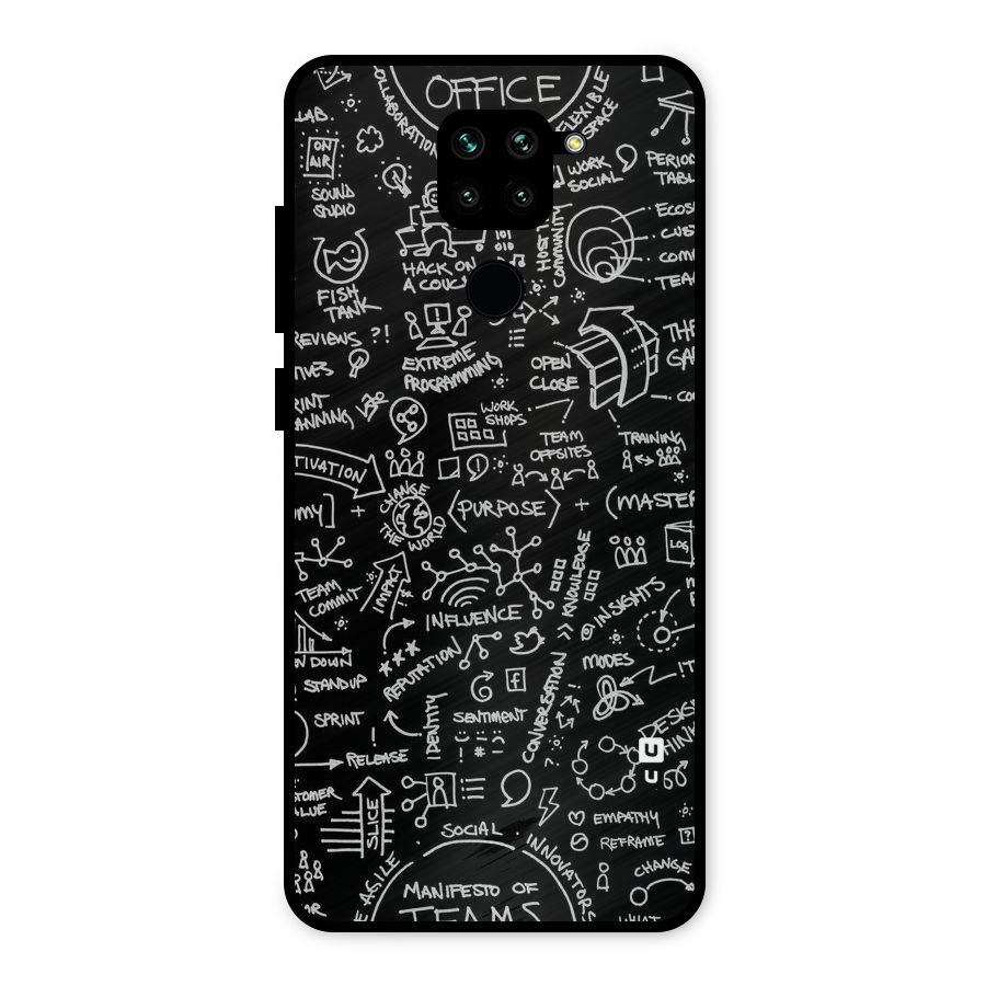 Anatomy Pattern Metal Back Case for Redmi Note 9