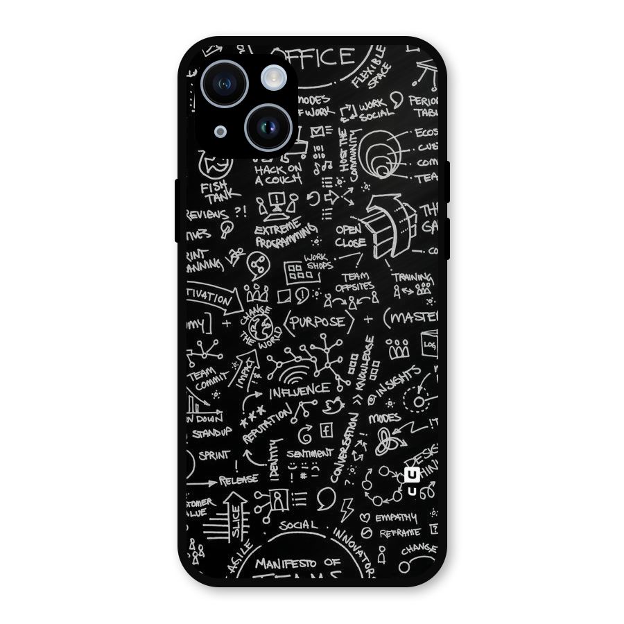 Anatomy Pattern Metal Back Case for iPhone 14