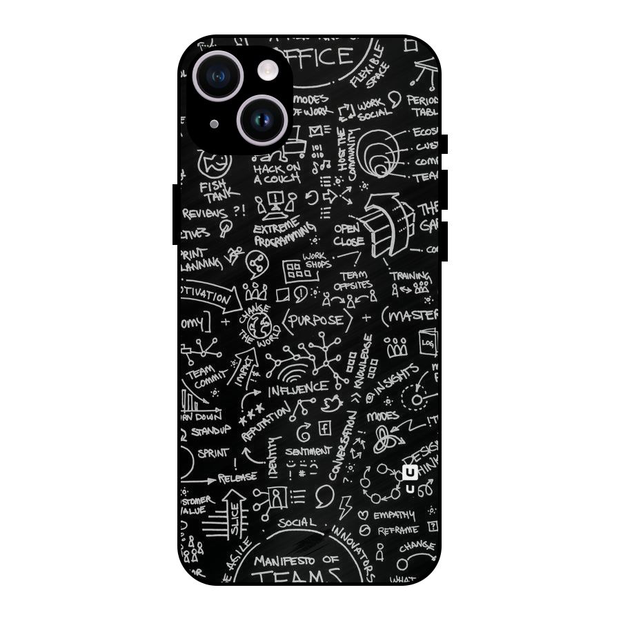 Anatomy Pattern Metal Back Case for iPhone 14 Plus