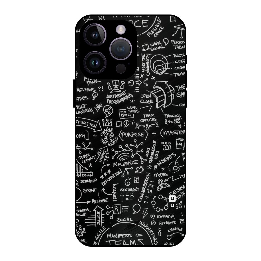 Anatomy Pattern Metal Back Case for iPhone 14 Pro Max