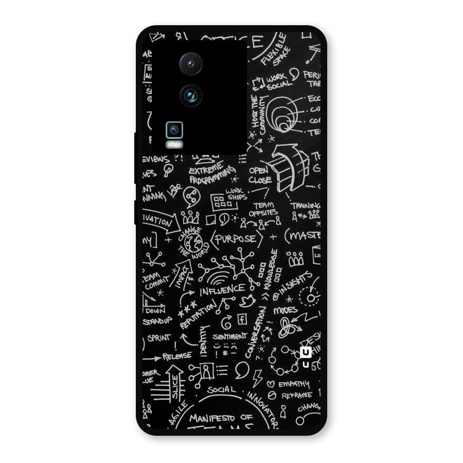Anatomy Pattern Metal Back Case for iQOO Neo 7 Pro