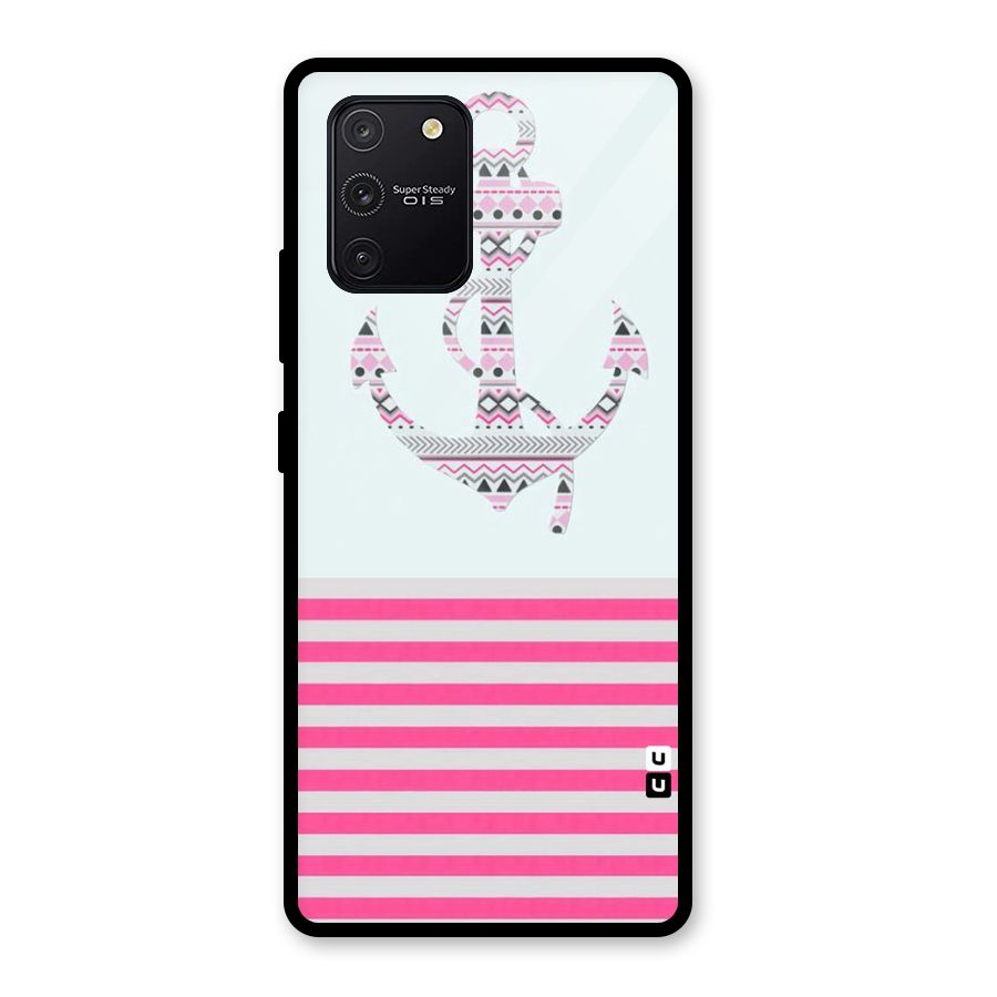 Anchor Design Stripes Glass Back Case for Galaxy S10 Lite