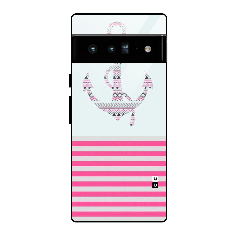 Anchor Design Stripes Glass Back Case for Google Pixel 6 Pro