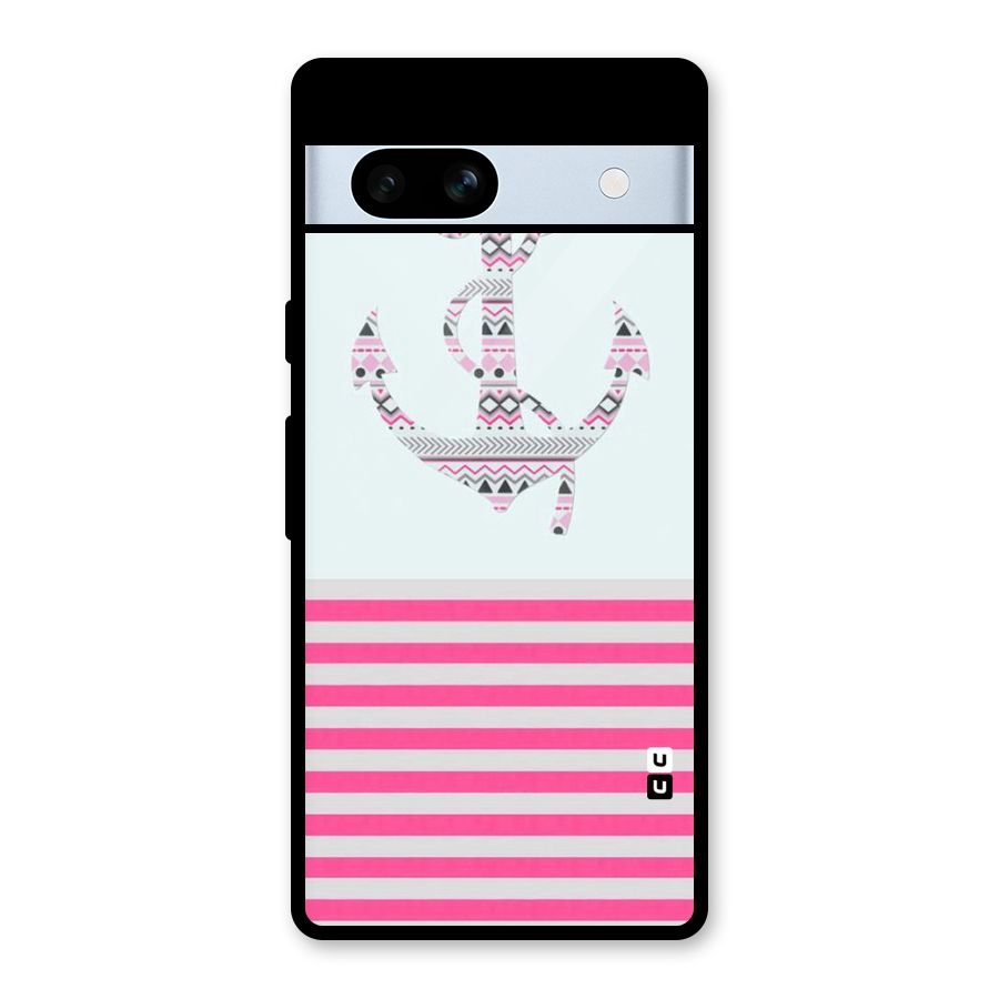 Anchor Design Stripes Glass Back Case for Google Pixel 7a