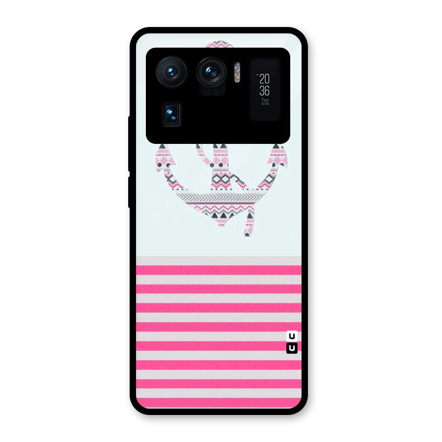 Anchor Design Stripes Glass Back Case for Mi 11 Ultra