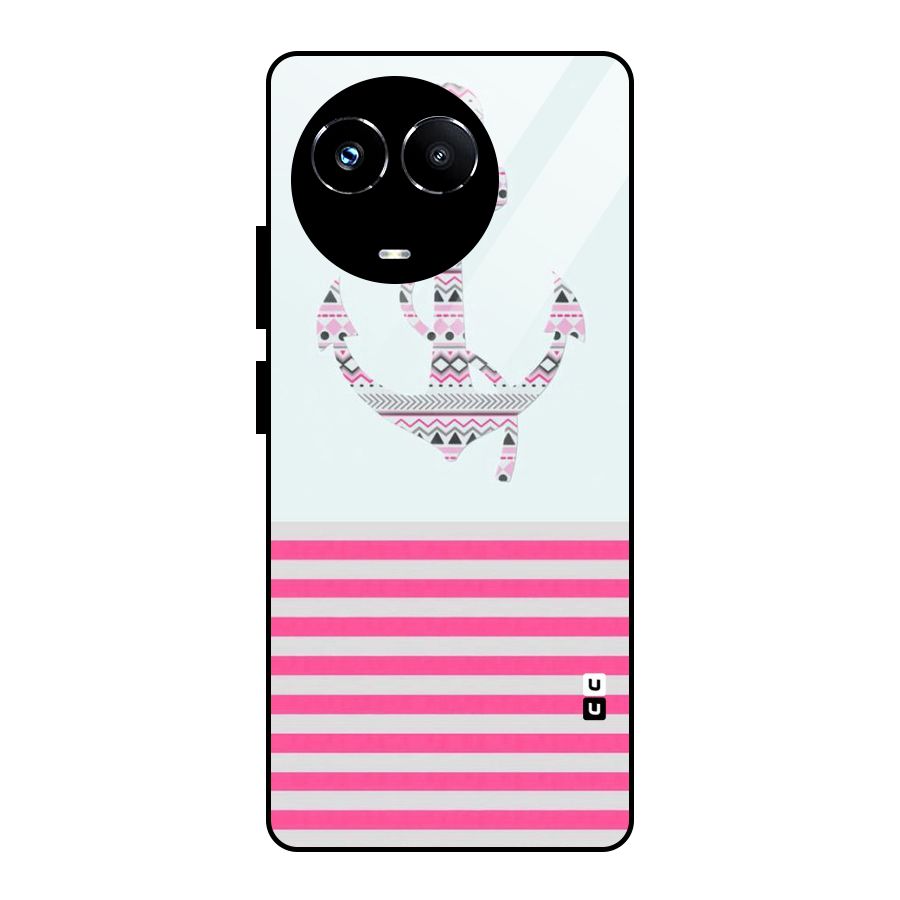 Anchor Design Stripes Glass Back Case for Realme 11X
