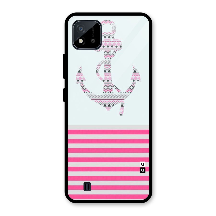 Anchor Design Stripes Glass Back Case for Realme C11 2021