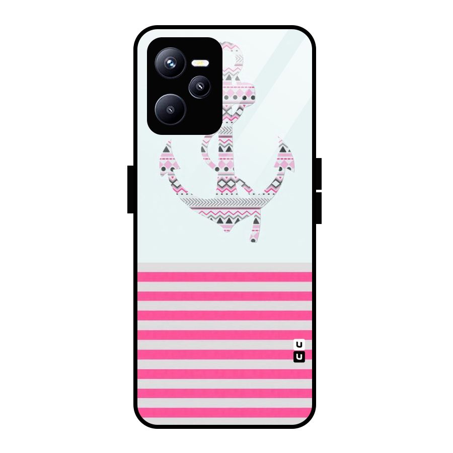 Anchor Design Stripes Glass Back Case for Realme C35
