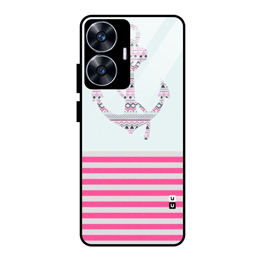 Anchor Design Stripes Glass Back Case for Realme Narzo N55
