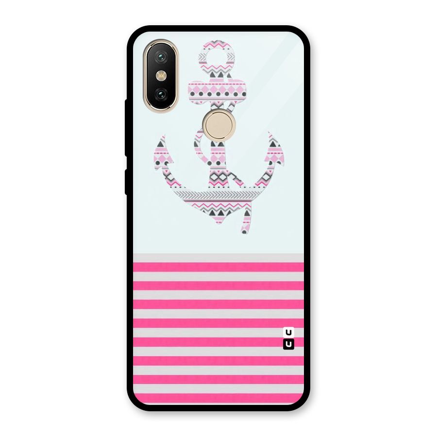 Anchor Design Stripes Glass Back Case for Redmi A2